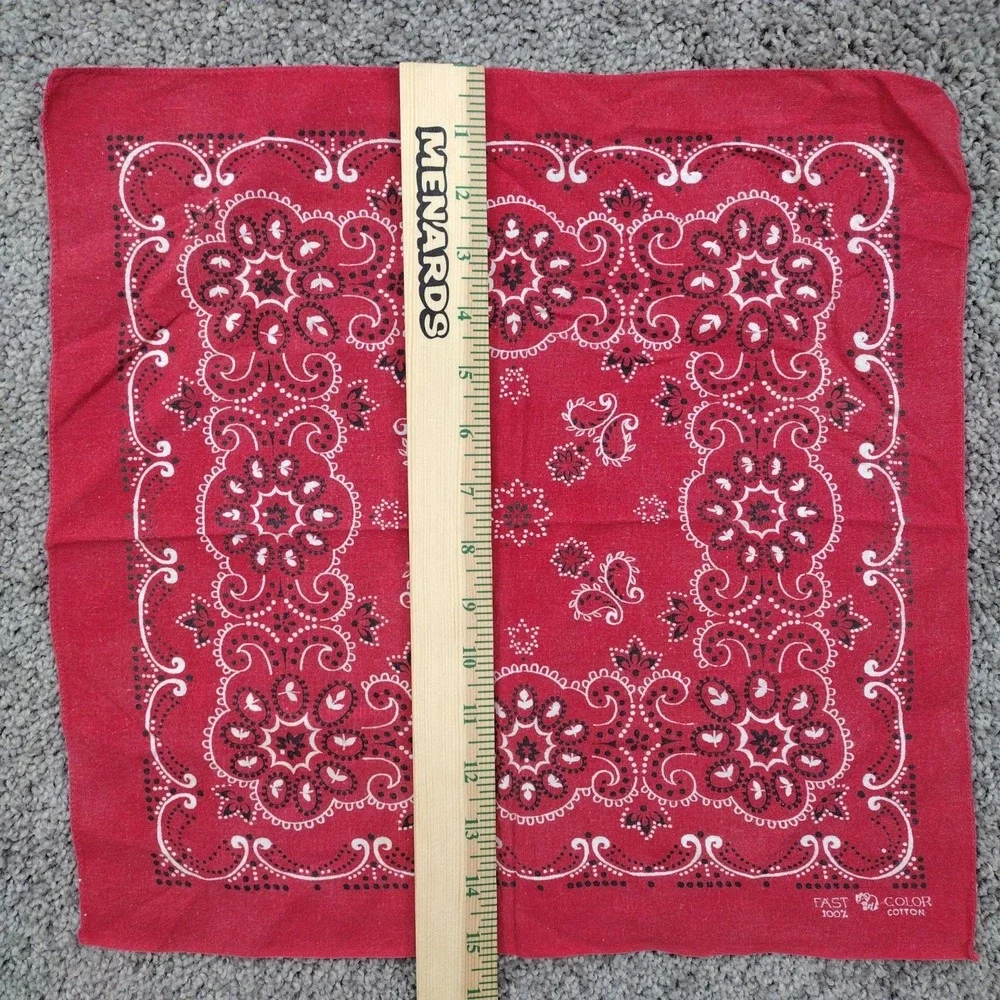 Vtg 50s 60s Elephant Trunk Up Bandana Indigo Red Selvedge Cotton Workwear #1844